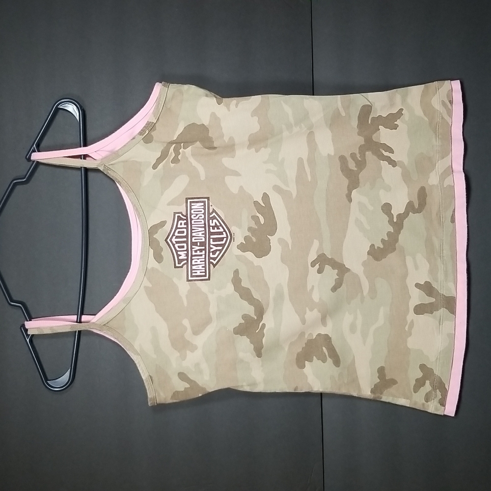 Harley-Davidson Women's Camo & Pink Tank Top